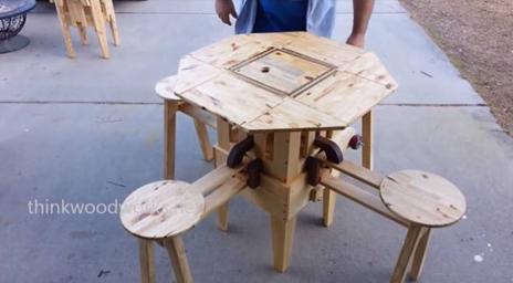 Folding Wooden Picnic Table