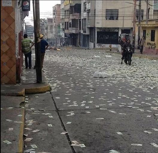 Image result for venezuela money in the street